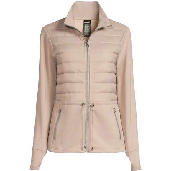 Avia Women's Mixed Media Jacket M8-10 Pink Zip-Up Front & Pockets - Picture 2 of 8